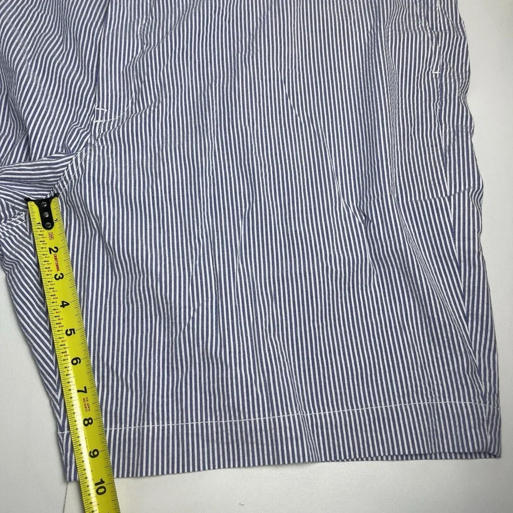 Polo Ralph Lauren Men's Big 54B Classic Fit Seersucker Shorts Blue White Stripe